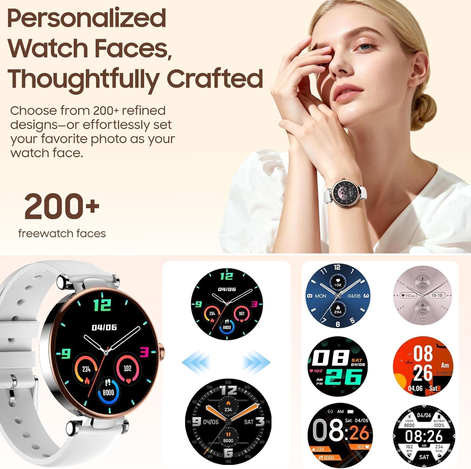 TOZO S8 AMOLED Smart Watch for Women Men, 3ATM Waterproof Fitness Tracker | Heart Rate Monitor, Sleep & Stress Tracking, 100+ Sport Modes, Bluetooth Call Smartwatch Long Battery for Android iOS 4 71JCn2v2+fL. AC SL1500