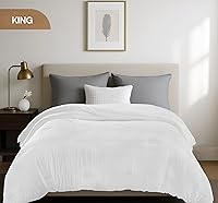 Vista 2 de Utopia Bedding Edredones, relleno de edredón para todas las estaciones, edredón alternativo de plumón con pestañas en las esquinas, lavable a Blanco