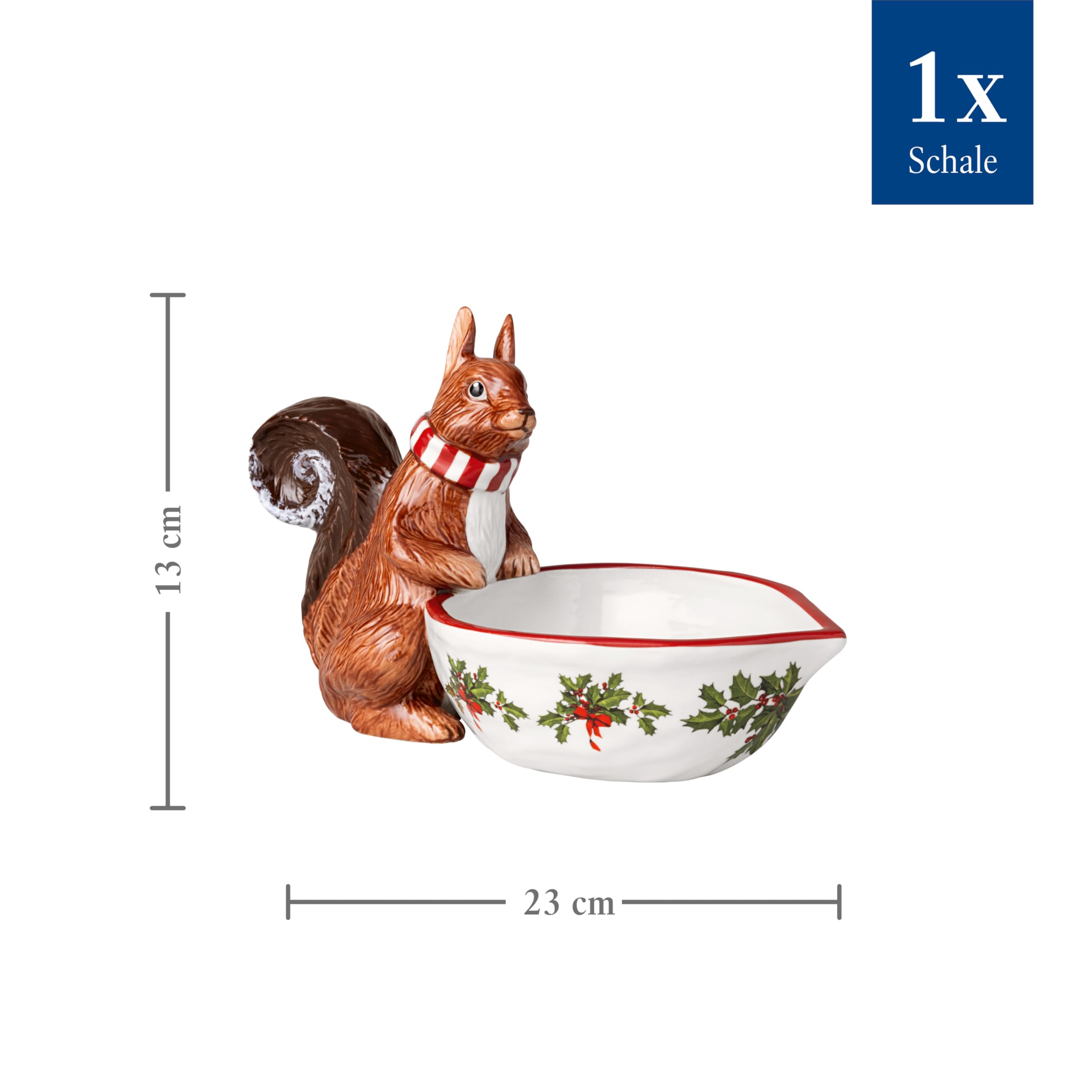 Villeroy & Boch - Toy's Fantasy con motivo scoiattolo, in porcellana, per Natale, multicolore con motivo natalizio