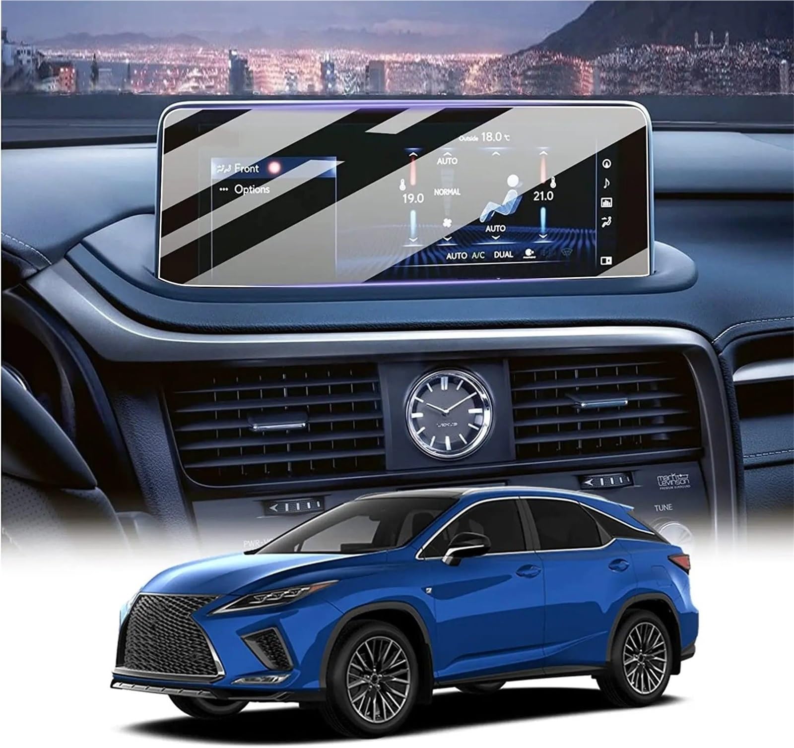 Panzerglas Displayschutz Schutz für LEXUS RX350 RX450 2020-2022 (12,3 Zoll)