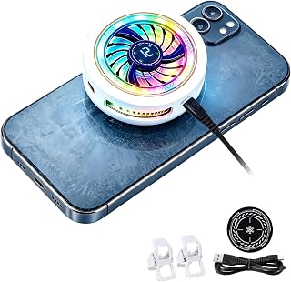 スマホ 冷却ファン MagSafe対応 磁気式 3秒急速冷却 静音 超軽量 スマホ発熱対処 usb給電 真夏ゲーム 動画配信 iphone/Android対応(ホワイト（新型）)