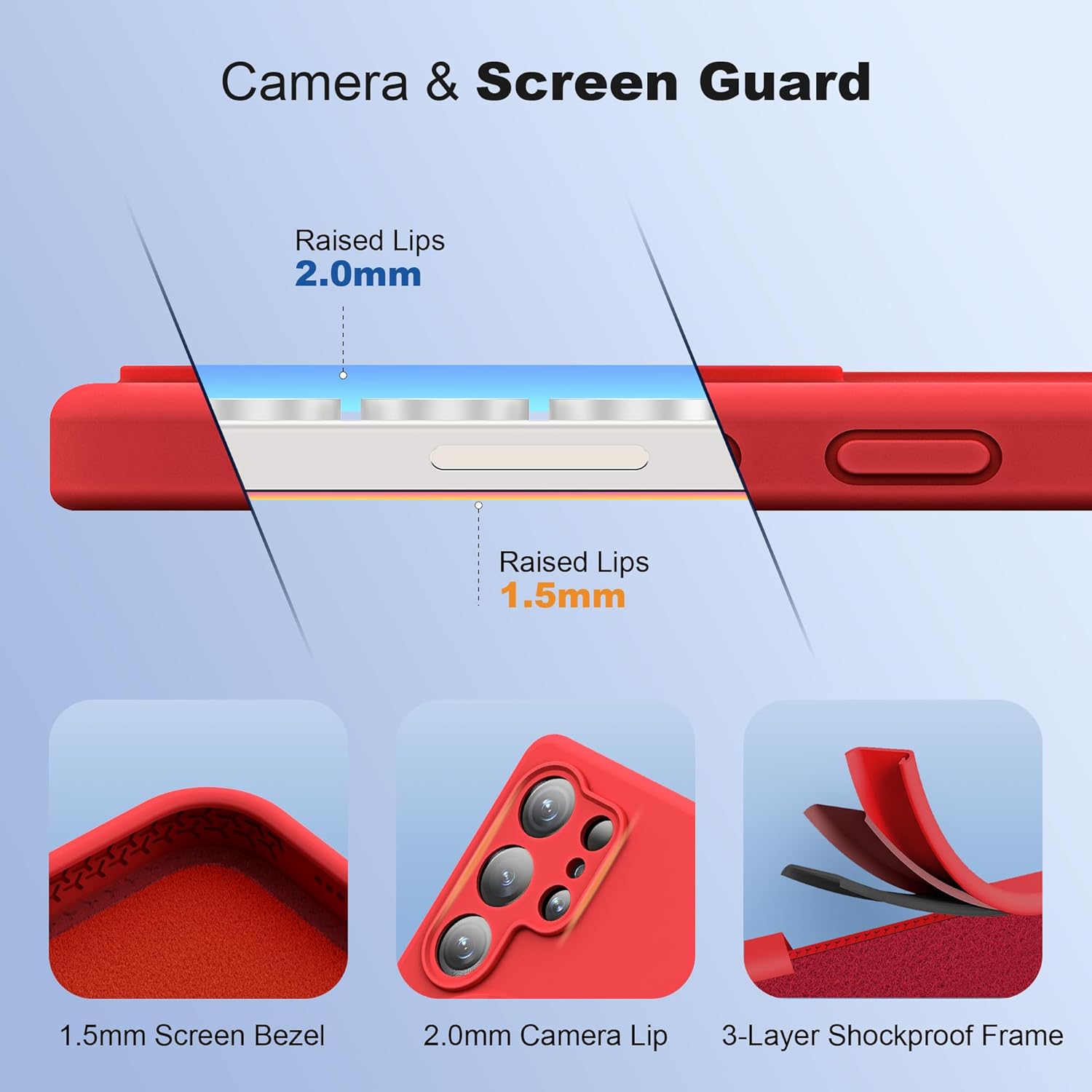 Designed for Samsung Galaxy S25 Ultra 6.9'' with Magnetic Ring Stand[Compatible with Mag-Safe][Military-Grade Protection] Slim Liquid Silicone S25 Ultra Phone Case for Men Wowen,Red - Image 5