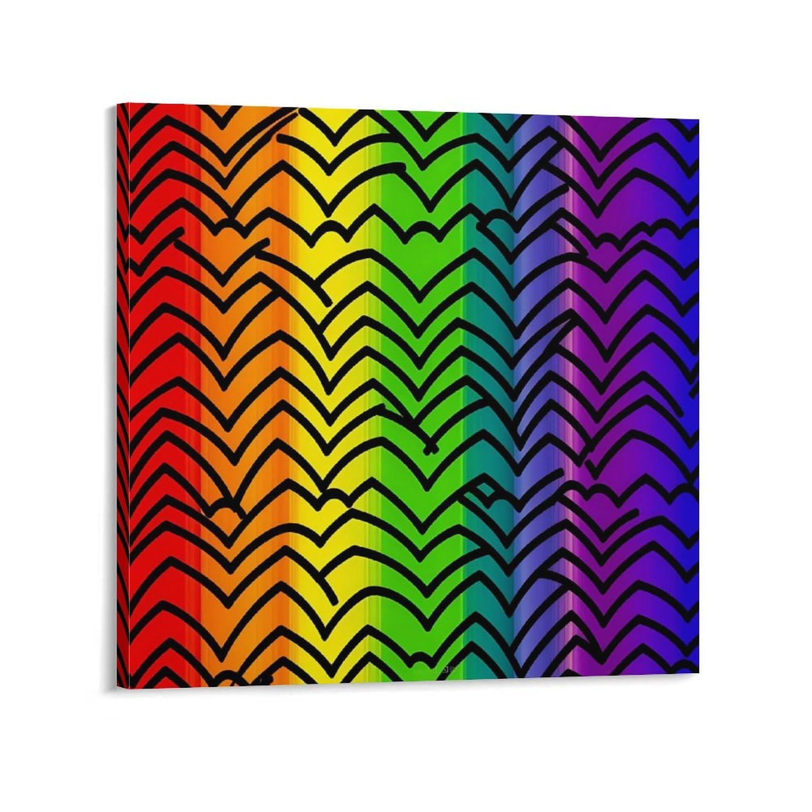 KLOPH Gay Pride Rainbow Pattern Canvas Wall Art for Living Room 10x10inch Modern Artwork Painting for Bathroom Hanging Canvas Prints Aesthetic Wallart for Bedroom Kitchen Office Wall Decor