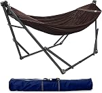 Tranquillo 600lb Capacité 2 Mise en place instantanée des personnes NO Vis nécessaire pliable double hamac portable avec support & Sac de transport pour le camping de jardin, Sky