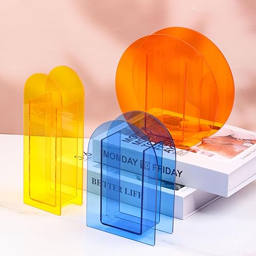 Miniatura 6 de Jarrón de acrílico azul arqueado para decoración estética moderna de habitación, jarrón decorativo de plástico para dormitorio, mesa de sala de