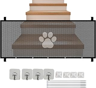 WJnflQN Reja portátil para bebés, Red de Seguridad Extensible con fijación, para Mascotas extraíble para casa, escaleras y terrazas, Transpirable para Interiores y Exteriores