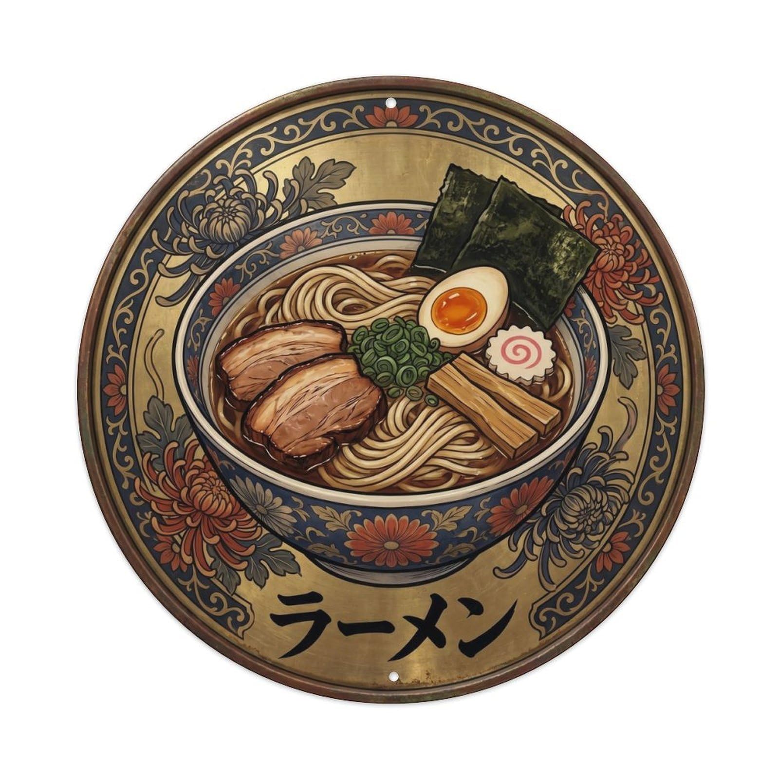 Cxhjca 8X8inch(20X20cm) Ramen Japanese Restaurant Kitchen Nostalgic Food Soup Metal Tin Sign