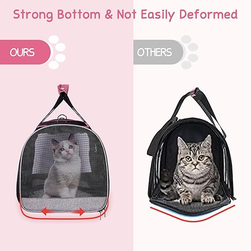 Miniatura 5 de BurgeonNest Transportadores para gatos para cachorros medianos de menos de 25 libras, transportador de mascotas para gatos con bolsa lateral única,