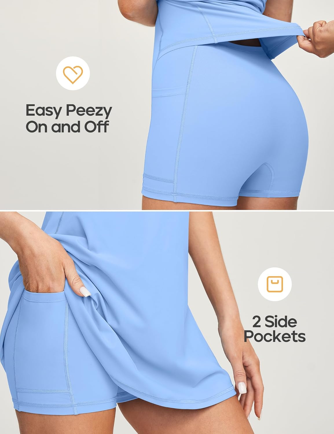 Heathyoga Tennis Dresses for Women with Shorts Underneath and Bra Athletic Dress for Women Dress with Pockets Golf Outfits - Image 4