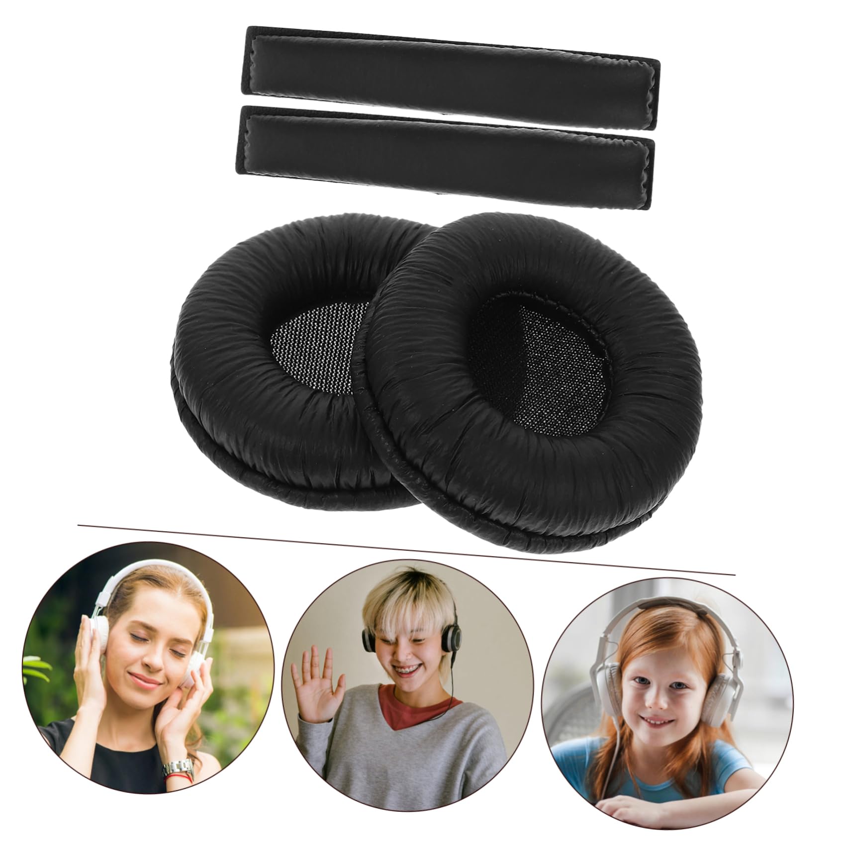 DOITOOL 5 Juegos Auriculares de algodón Esterilla Alfombrilla Pad Auriculares Orejeras Paneles de Pared de Madera Almohadillas Auriculares Cubierta de Esponja Fundas de Esponja Monitor Haz