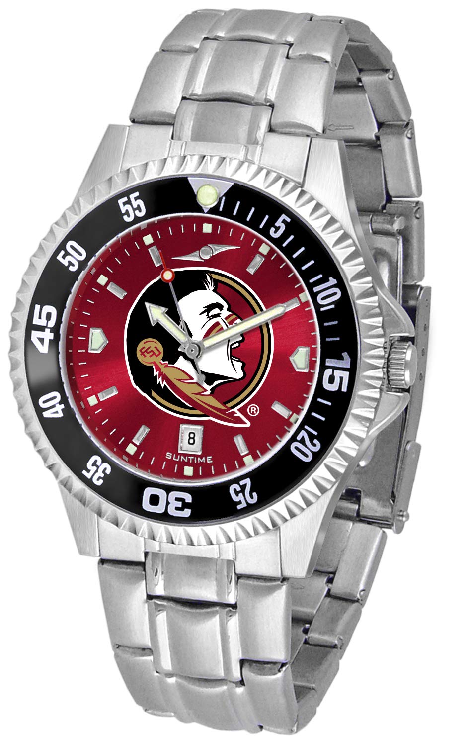 SunTime Men's Competitor 40mm Quartz Watch, 20mm Stainless Steel Strap, Team Color Dial and Bezel