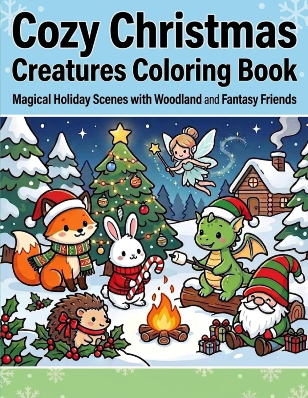 Cozy Christmas Creatures Coloring Book: Magical Holiday Scenes with Woodland and Fantasy Friends