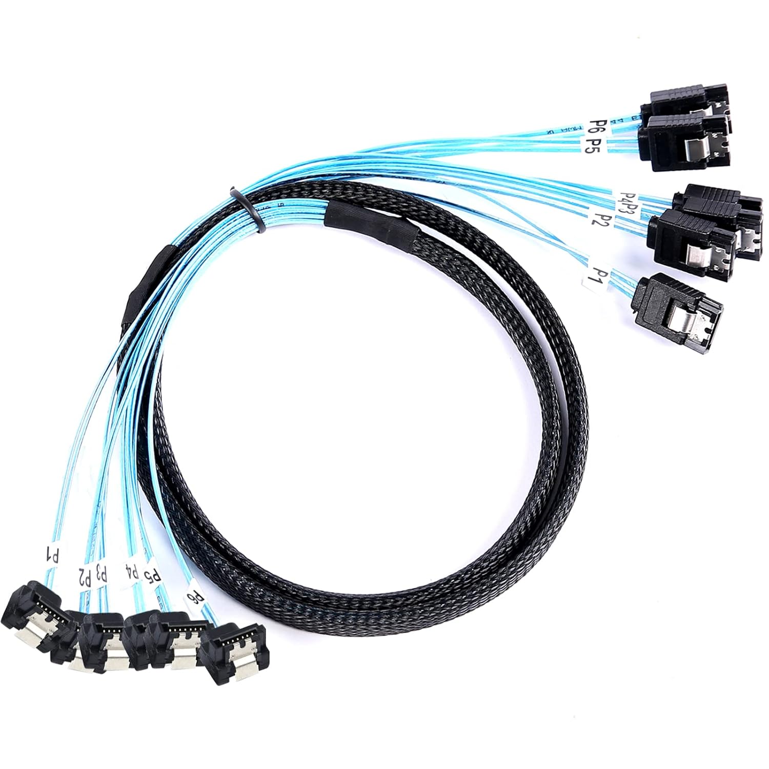 Cable SATA III 90° 6pcs 1m Angulado a Recto 6Gbps para SSD/HDD Servidor