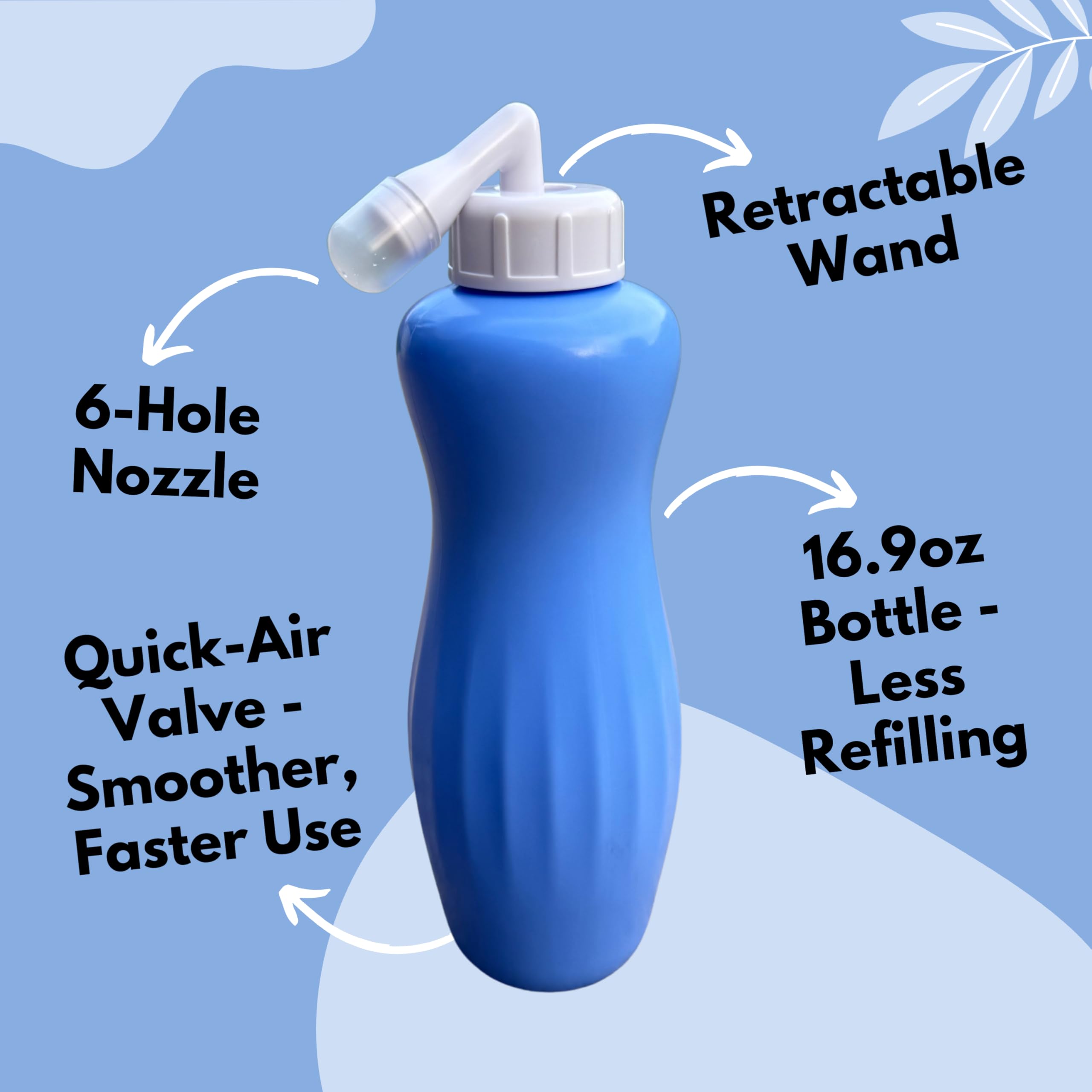 Upgraded Portable Bidet Bottle 16 9oz 500ml with Carry Bag Handheld Travel Bidet Peri Bottle with Retractable Nozzle — view 2