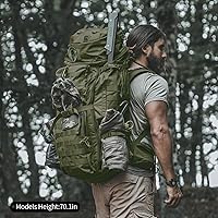 Vista 8 de Mardingtop mochila táctica militar de 75L con marco interno Molle, con cubierta para la lluvia, para campamentos, senderismo, viajes (Verde Ejército)