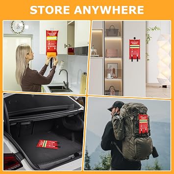 Fire Blanket Fire Blanket Silicone 1 Piece Fireproof Blanket for Home Safety 100 x 100 cm Silicone Fire Blanket Kitchen