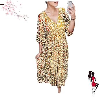 V-Neck Maxi Kleid Mit Blumenprint - Flowy Sommerkleid Plus Size