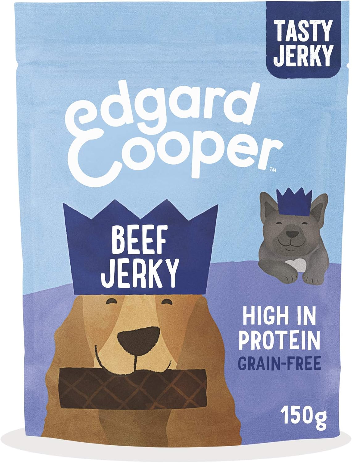 Edgard & Cooper Natural Treats for Adult Dogs & Puppies Beef Jerky Grain Free Rewards Full