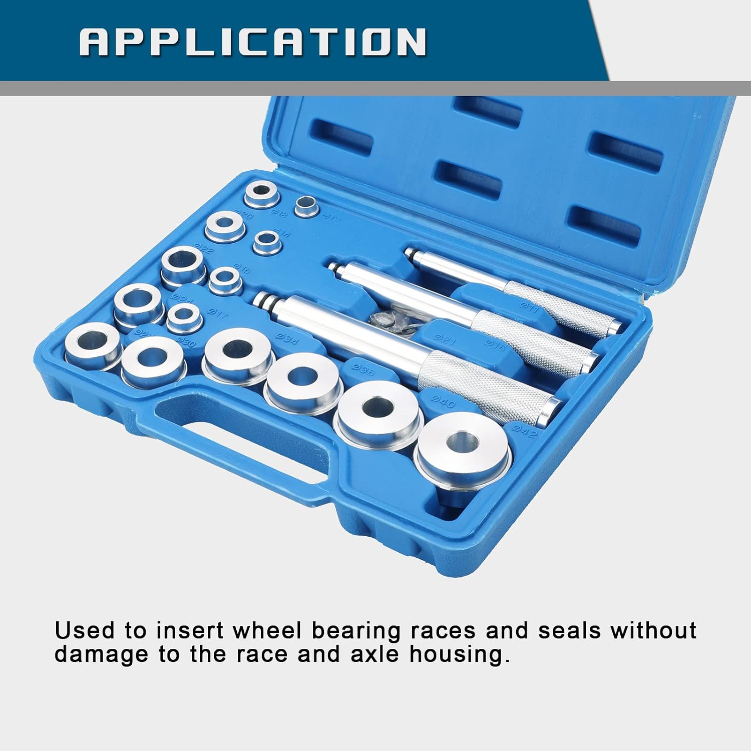 DASBET 17PCS Auto Bearing Race Seal Driver Disc Tool Master Set Wheel Axle Bushing