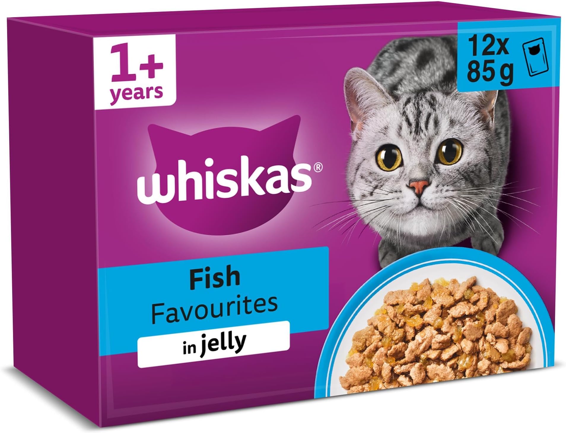 – Adult Wet Cat Food in Jelly 12x85g Fish Favourites (Pack of 4)