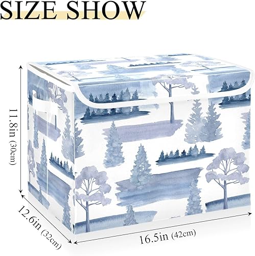 Miniatura 2 de Foggy Forest Storage Totes With Lids Stackable Organizing Containers Closet Storage Bins for Office Supplies Home Decor