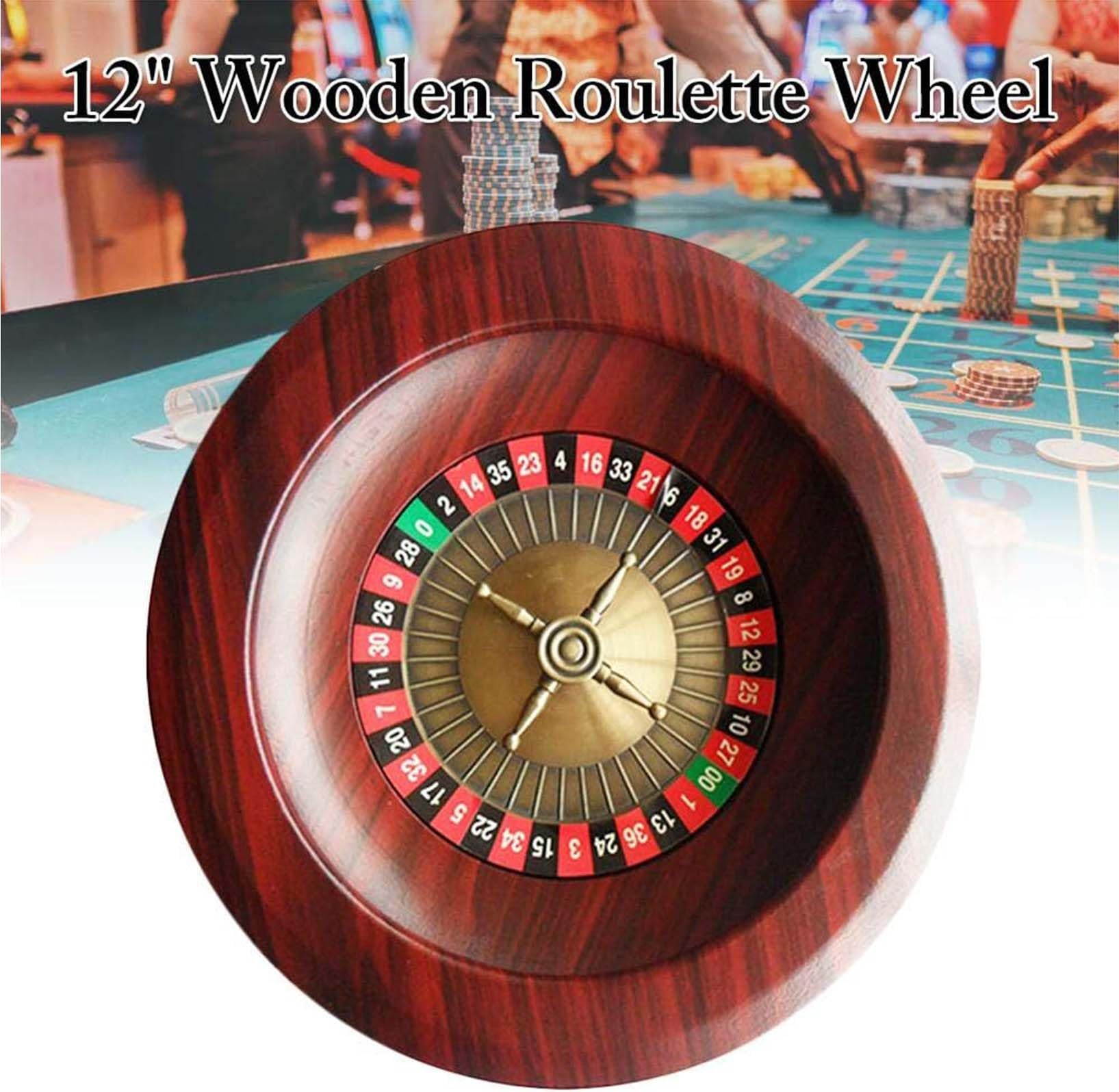 Hölzernes Roulette-Rad Tischspiel Plattenspieler Roulette Radsatz Roulette Spiel Casino Set Roulette Rad Holz Der Rotor Ist Aus Massivem Aluminium Roulette Aus Holz,01