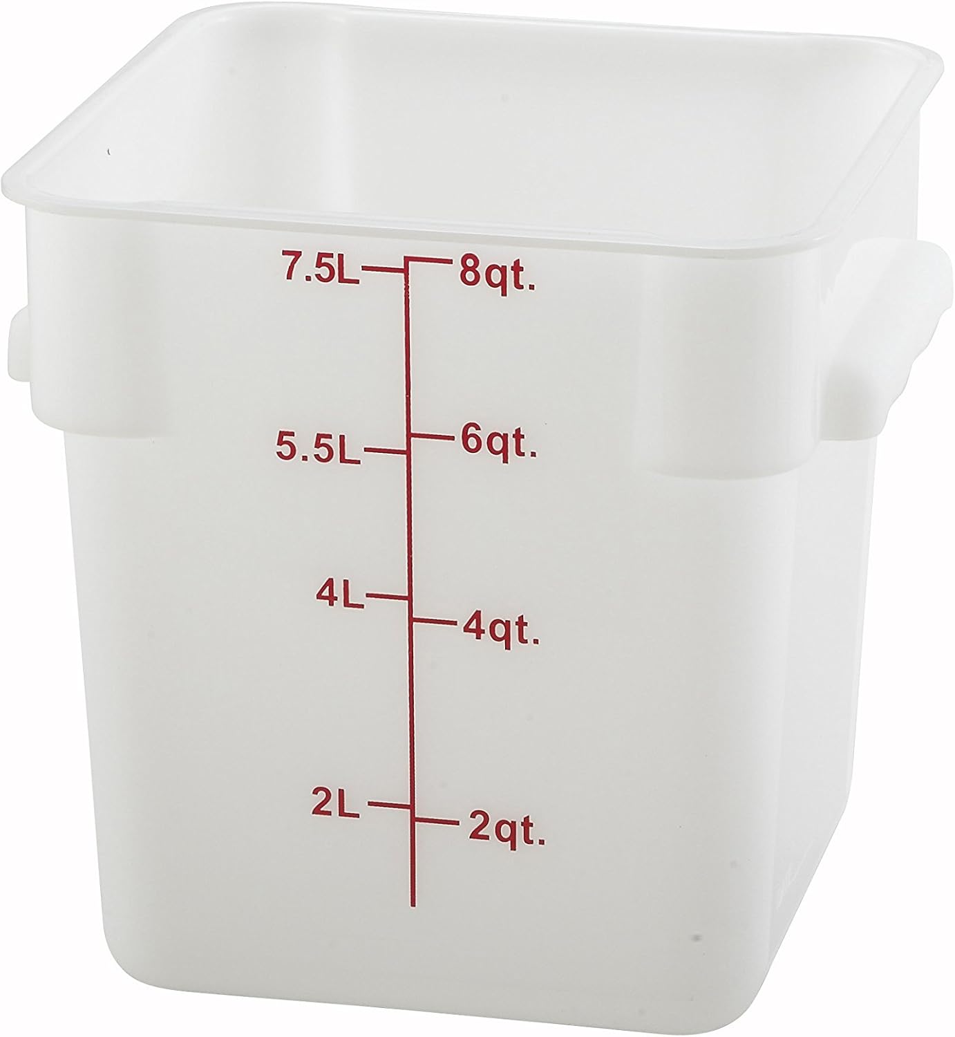 Winco Square Storage Container, 8-Quart, White 8 Quart Container White