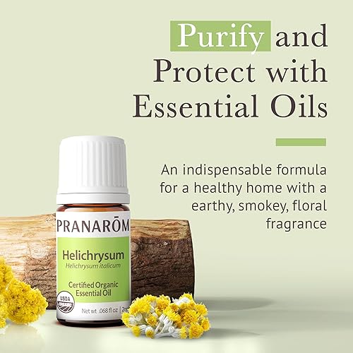 Miniatura 2 de Pranarom Aceite esencial de helichrysum orgánico certificado por USDA (0.07 onzas líquidas), 100% puro y natural de grado terapéutico para cuidado