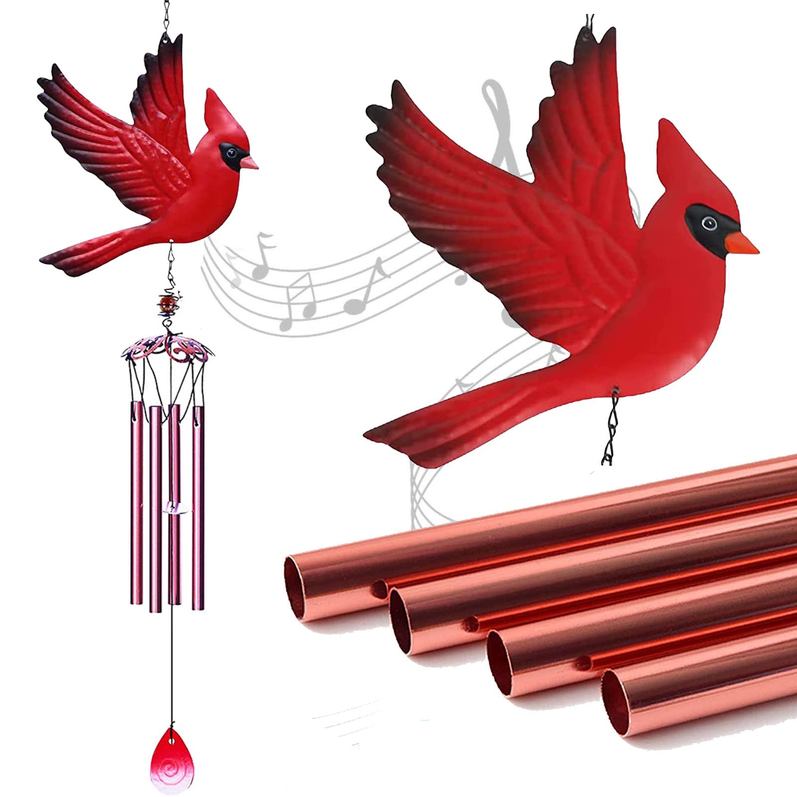 Carillon éolien Cardinal En Métal Pour Extérieur/intérieur, Maison