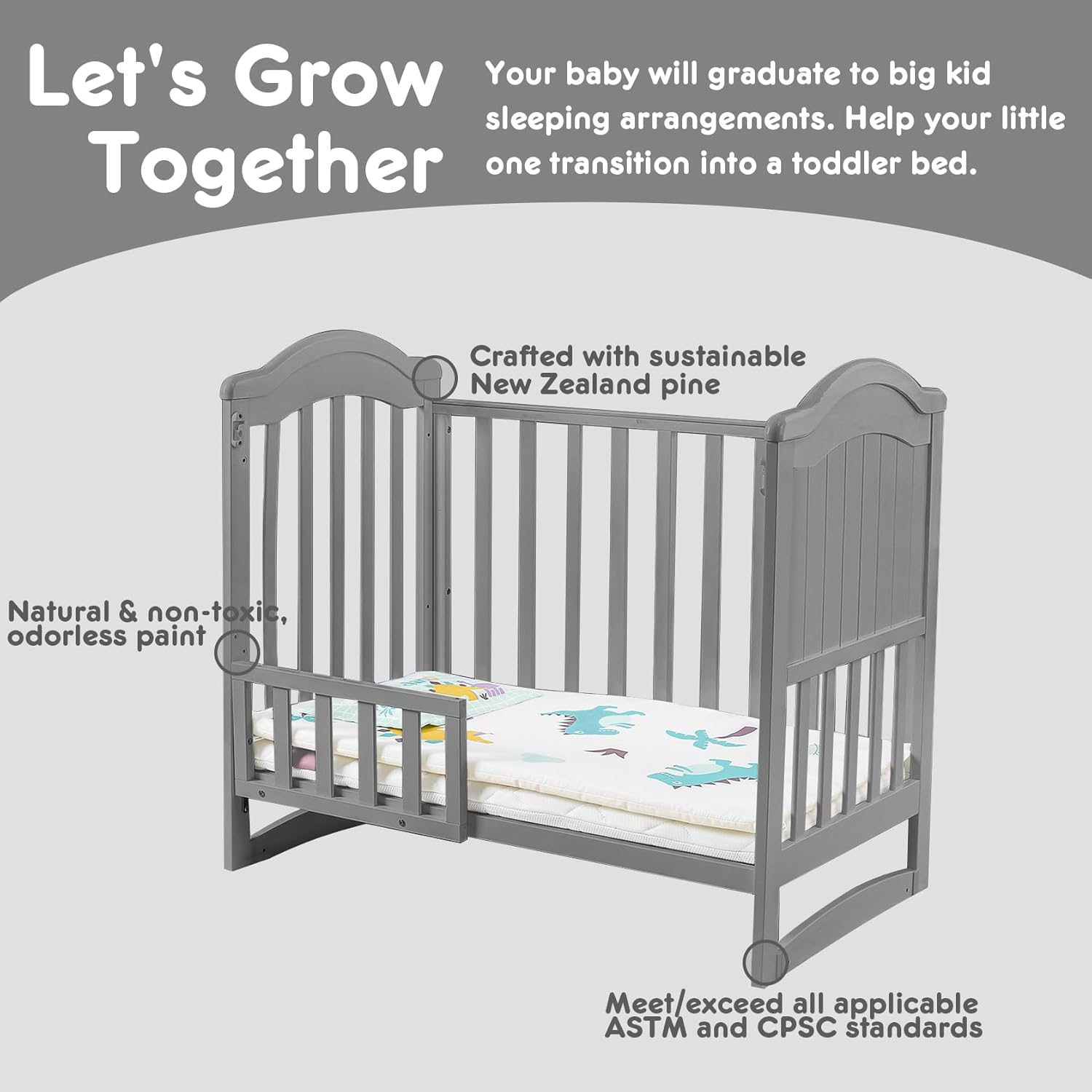 HARPPA Mini Baby Crib in standard crib mode