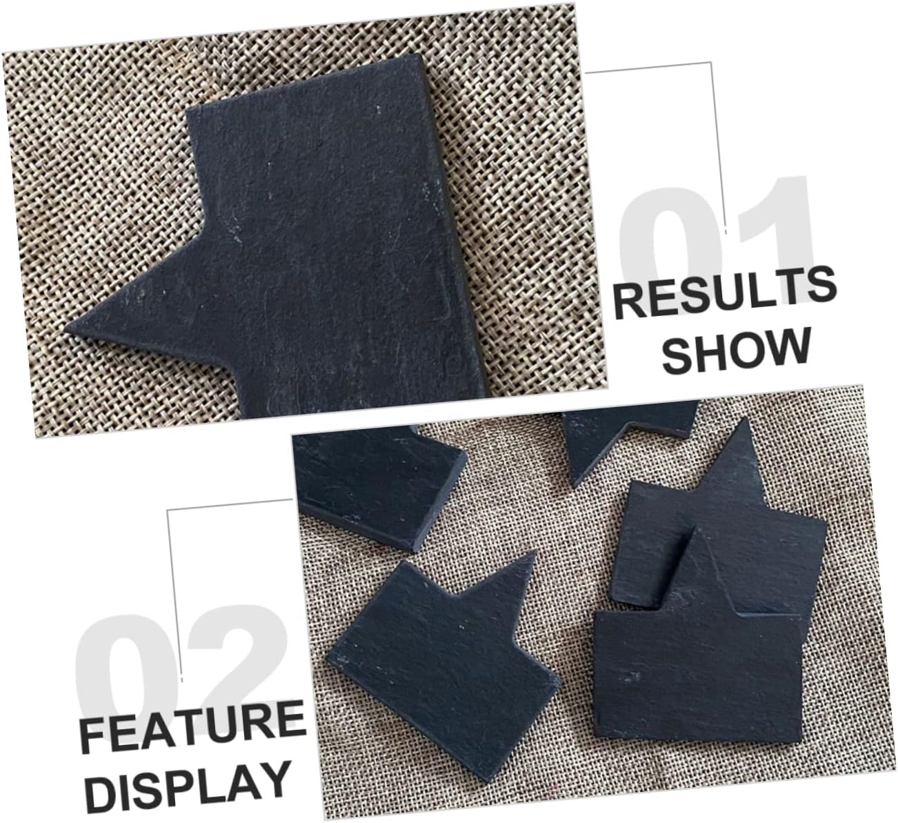 Natural Stone Cheese Label Toppers Black for Cakes and Pastries