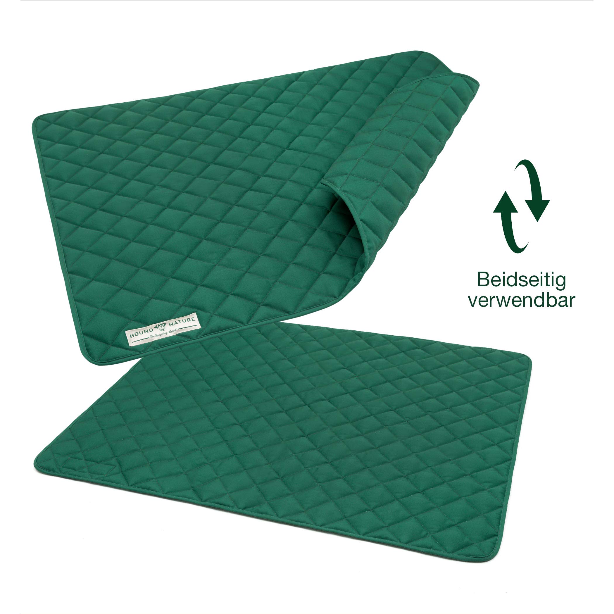 Hound & Nature Davos Manta ecológica para perros, suave, lavable, manta térmica acolchada, higiénica, resistente y sostenible (XL – 120 x 100 cm, verde)