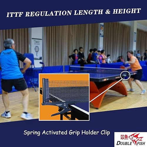 Miniatura 4 de Juego de red de tenis de mesa plegable, para competición de entrenamiento ajustable, postes de redes de ping pong profesionales con abrazadera de