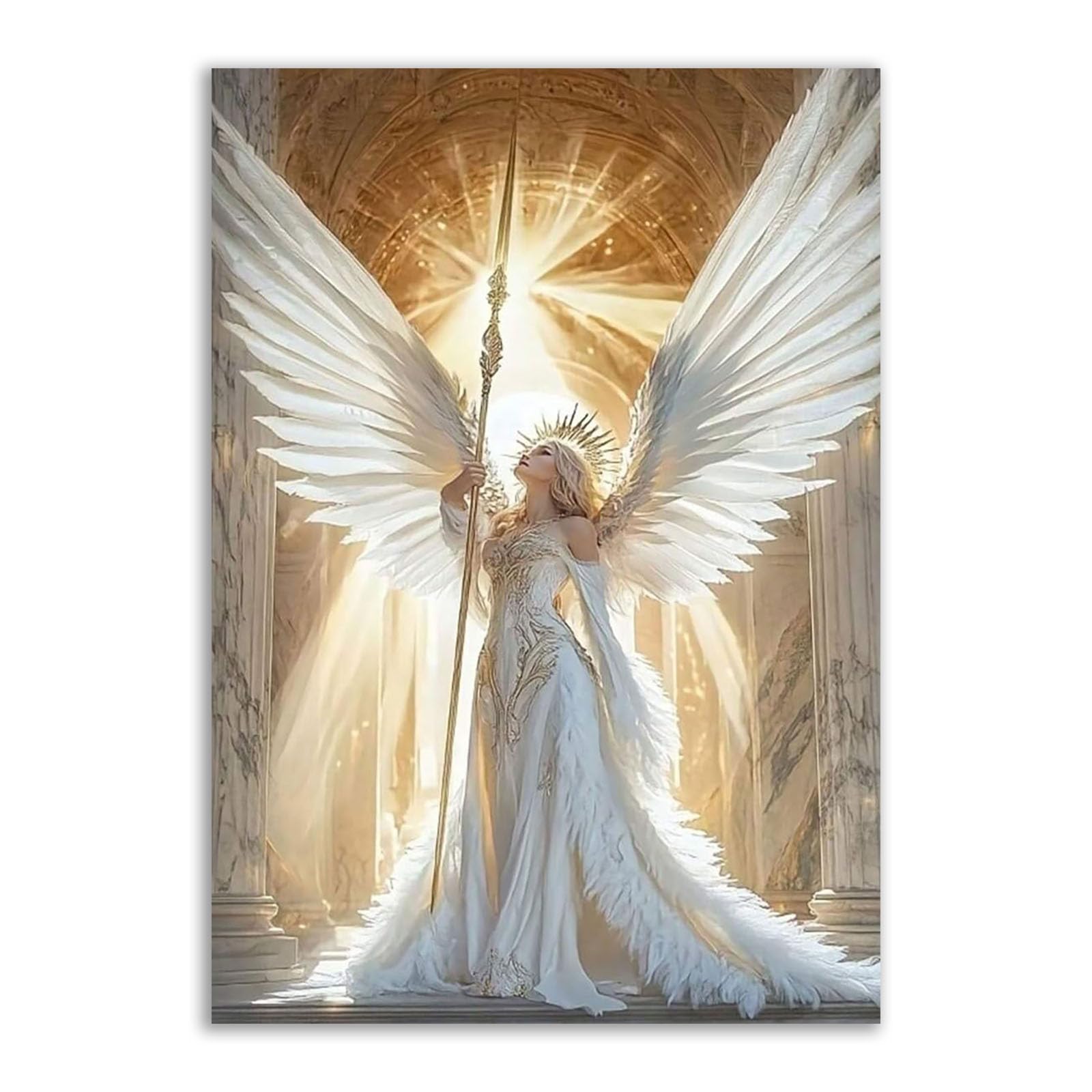 Poster moderne ange blanc grand format toile pour mur vide - 8