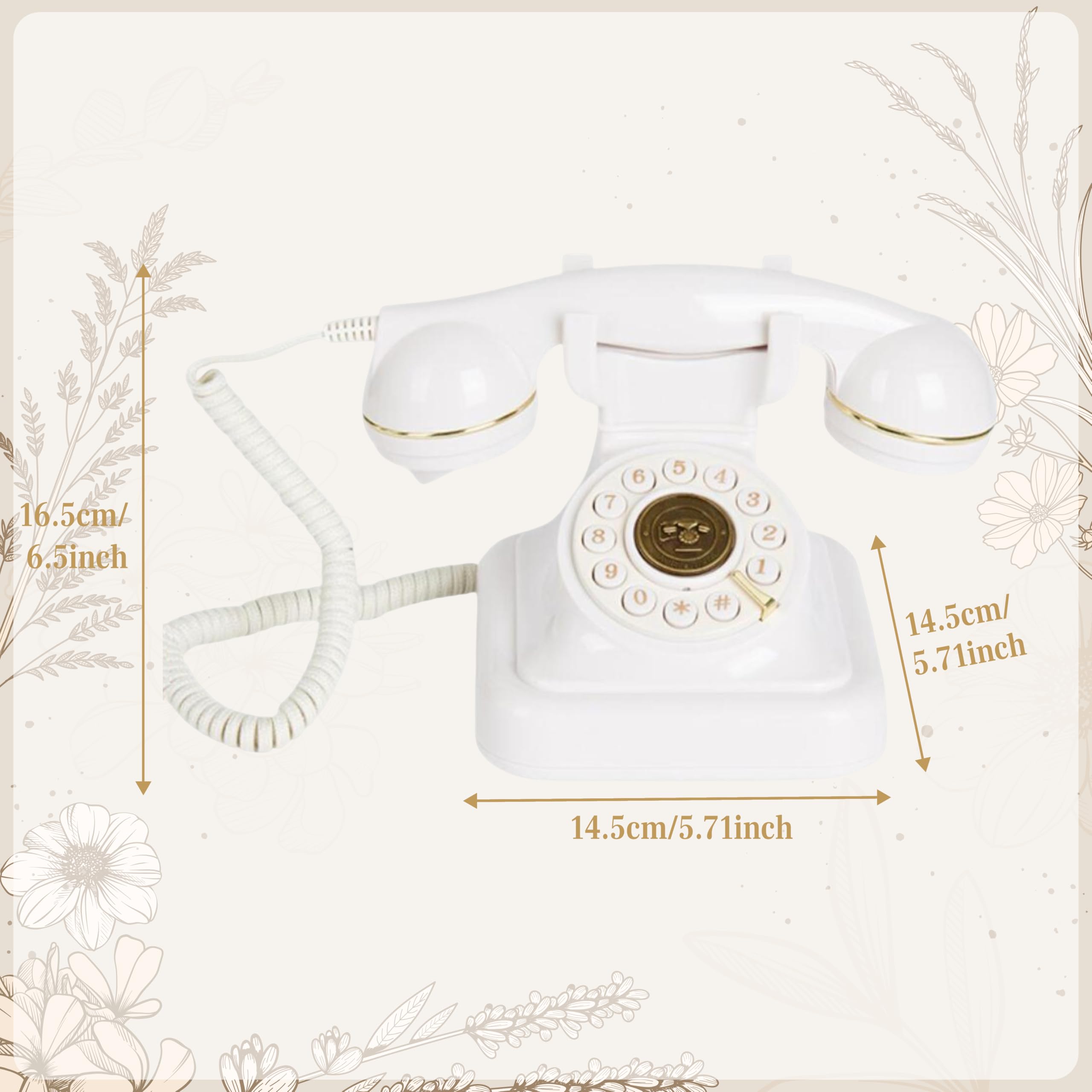 Livre Audio pour Mariage, téléphone au Design Vintage, enregistreur téléphonique, Laissant Un Message Vocal, téléphone Fixe pour Les Occasions, Téléphone de Livre d'or Audio de Mariage, Blanc