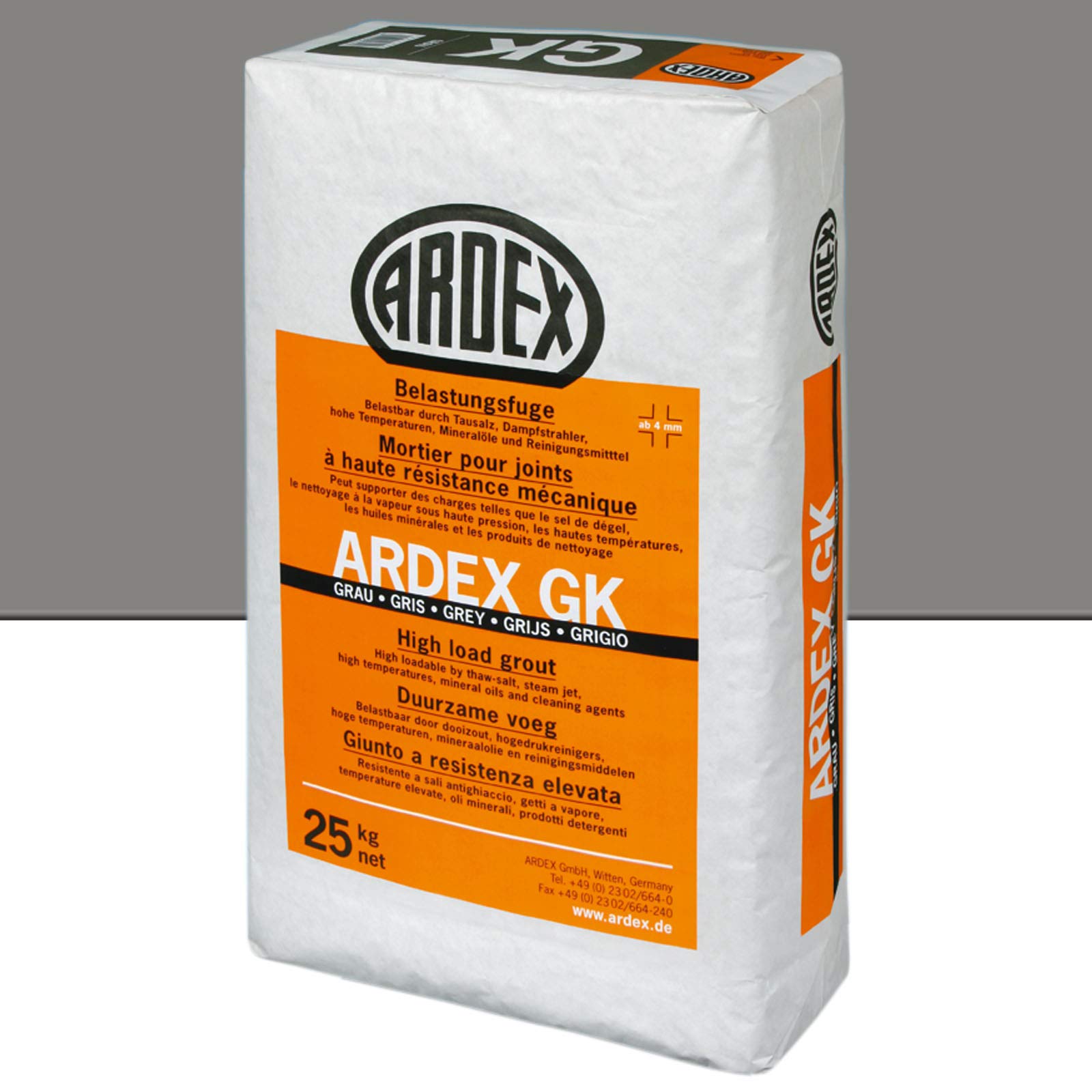 ARDEX GK Fugenmörtel Belastungsfuge 25kg, Farbe "grau", widerstandsfähige Fuge