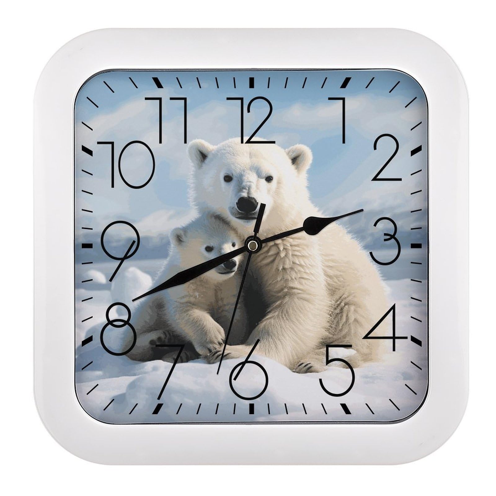 Horloge murale carrée plastique 25,4 cm pour en finir avec le tic-tac du salon