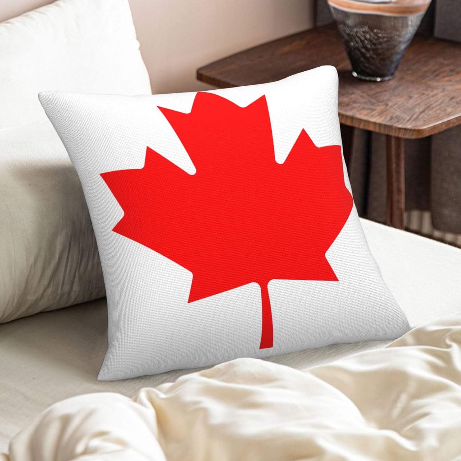 Canadian Flag Imitation Linen Pillowcase -2 Sets, Fashionable Home Decoration, Used for Sofas, Gardens, beds
