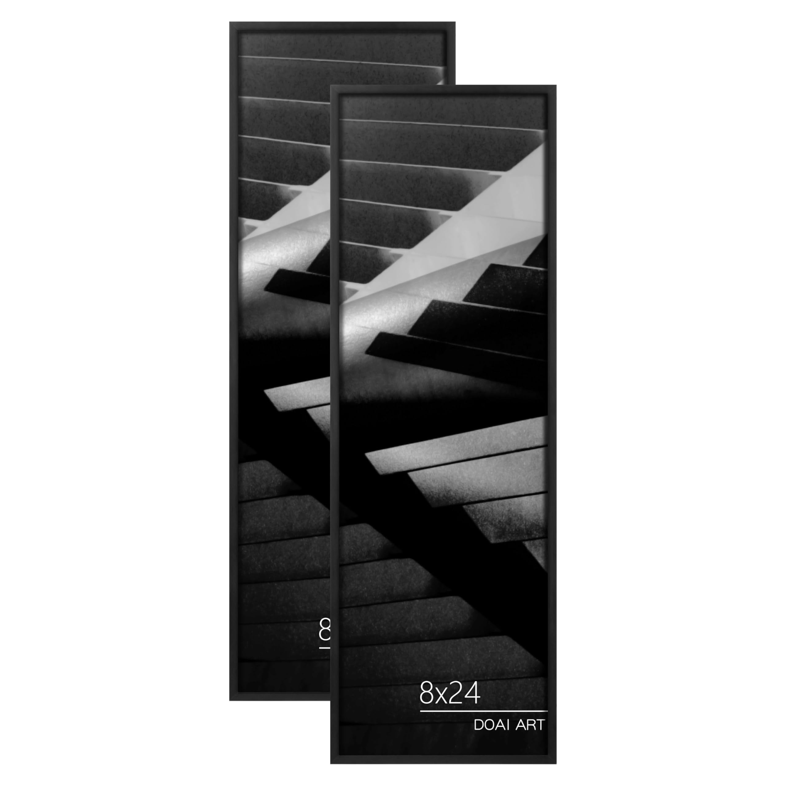 DOAI ART 8x24 Picture Frame Black 2 Pack, Poster Frames 8 x 24 inches — image 1