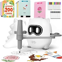 Drawing Robot Toy for Kids Ages 3 4 5 6 7 8, with 200 Cards, Voice Interactive Doodle Bot, Montessori Educational Painting Machine, Learning Art Toy for Boys Girls, Gift Idea