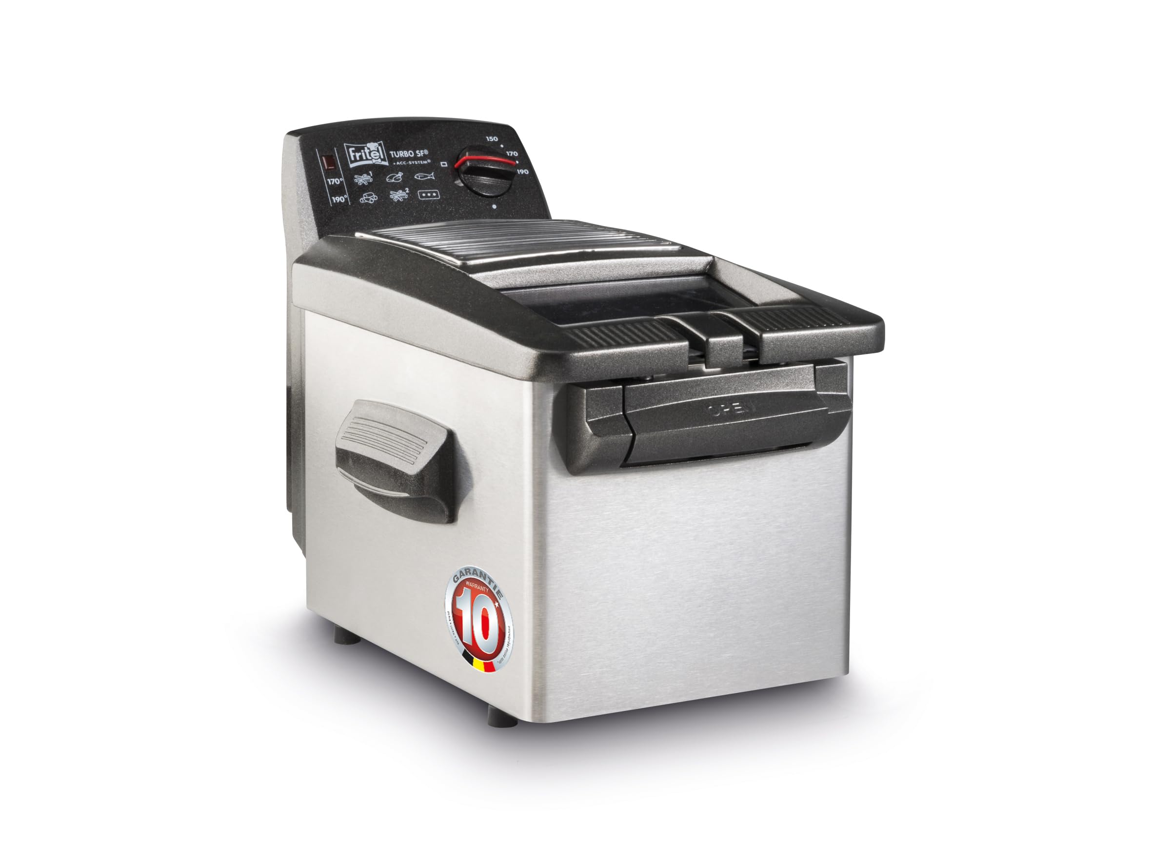 Fritel Friteuse Turbo SF® 4345-4 L - 3200 W - Filtre + Fenêtre de contrôle - 3 à 5 pers. - Couvercle fixe - Huile + graisse solide
