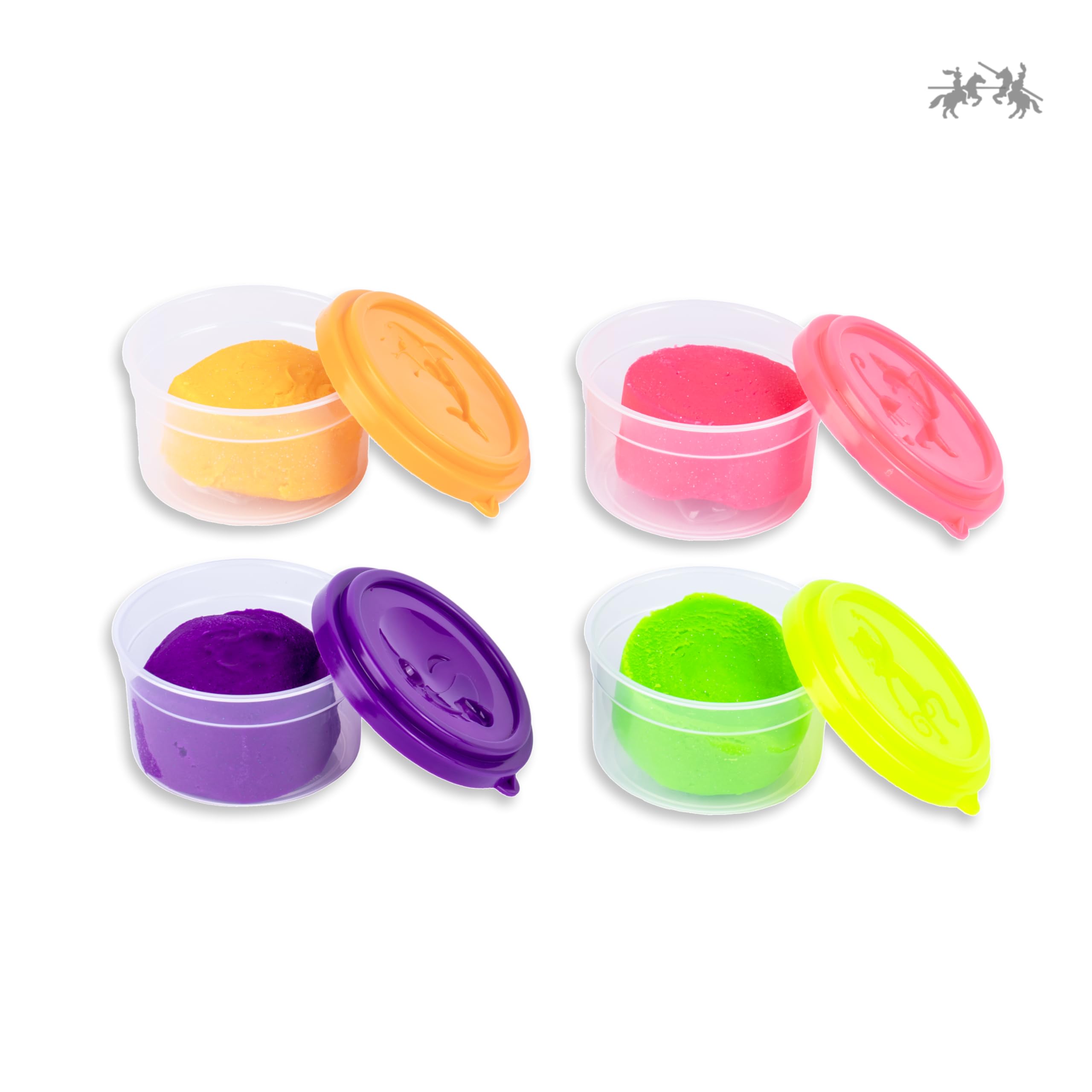 Neon Glitter Modelling Dough - Pack of 4 -4 Neon Glitter Modelling Dough - Pack of 4 -4