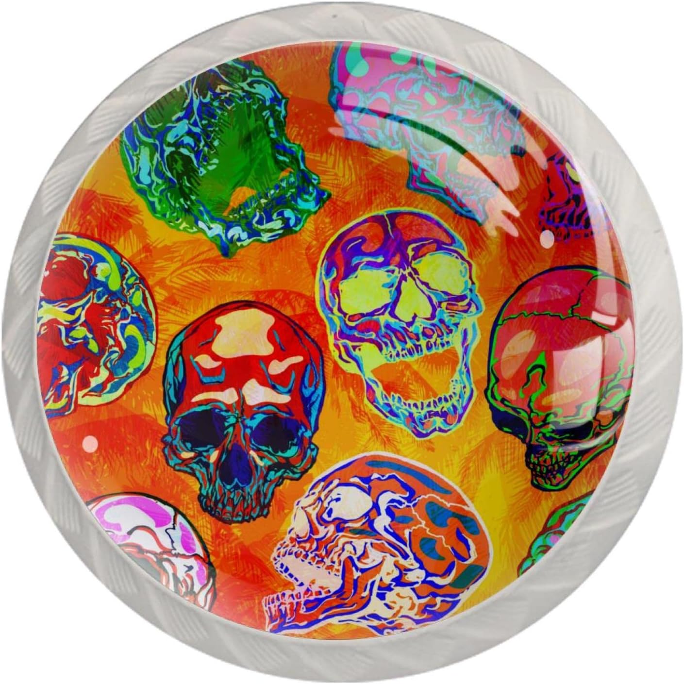 NigelMu 4 Pieces Knobs,Dresser Knobs Kitchen Hardware Drawer Knobs,Color Skulls,Handle