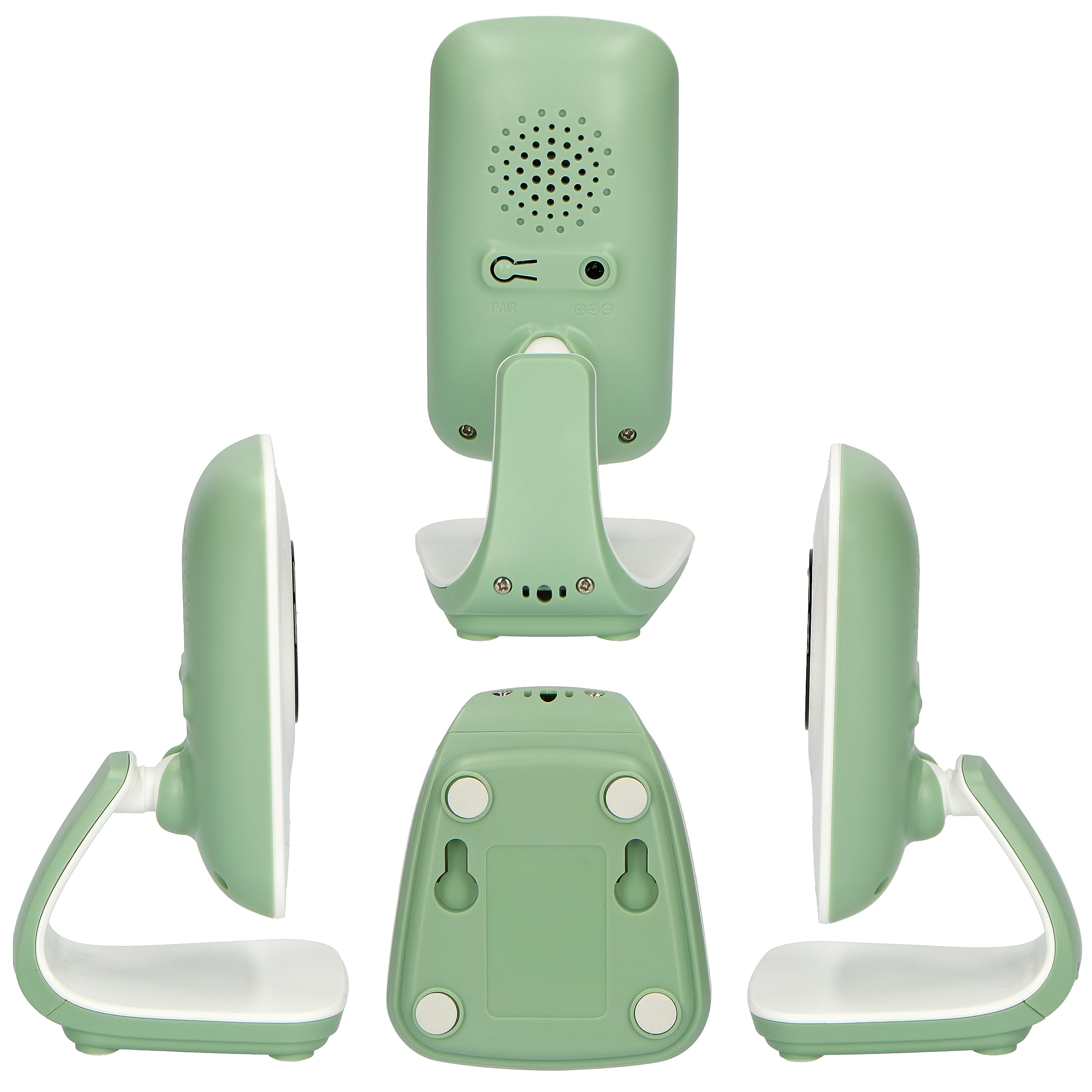 Alecto DVM149GN - Vigilabebés con cámara y Pantalla a Color de 4,3" - Vigilabebés con cámara de vídeo orientable, visión Nocturna, intercomunicación, Alcance de Altura - Blanco/Verde