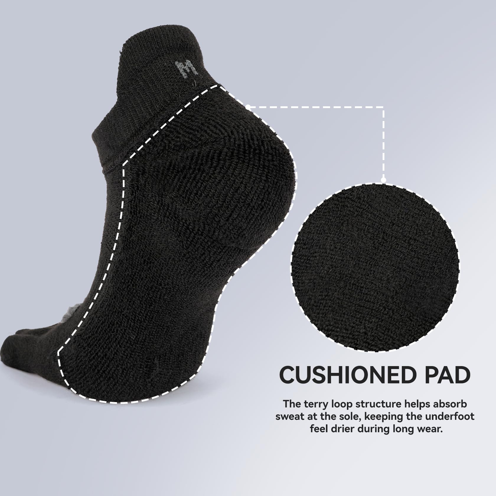 Chaussettes à orteils pour homme et femme Chaussettes de course à pied Chaussettes athlétiques à cinq doigts