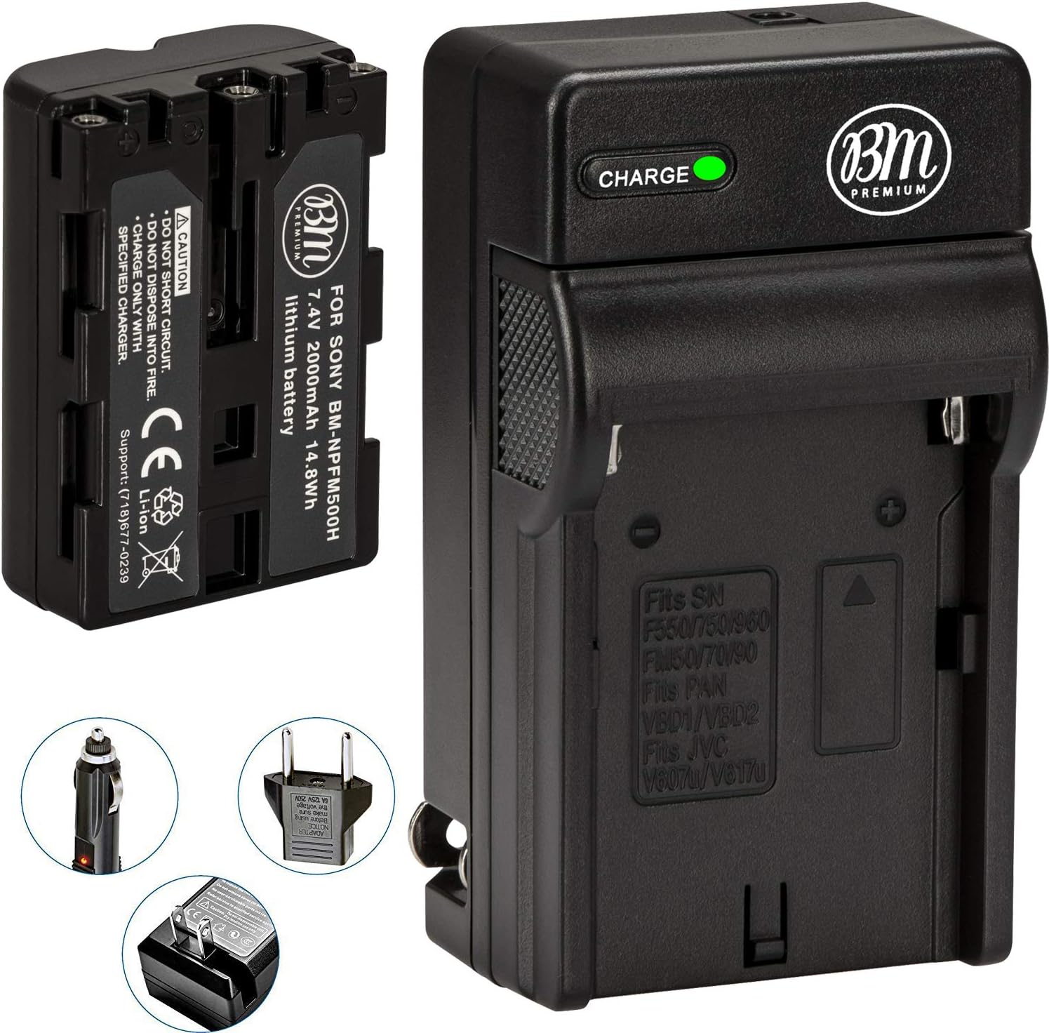 STK NPFM500H Charger for Sony Alpha A57, A77, A99, A65, A100, A200, A900, A300
