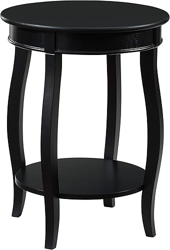 Miniatura 19 de Powell Furniture Mesa redonda con estante, color negro
