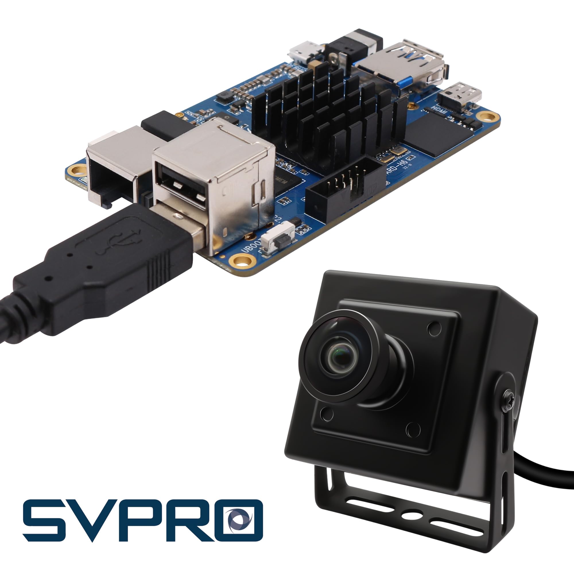 Svpro 16MP USB Kamera Weitwinkel 120 Grad verzerrungsfreie Webcam für Computer Laptop, Embedded Video Kamera mit Metallgehäuse IMX298 Machine Vision USB2.0 Industriekamera für 3D Drucker