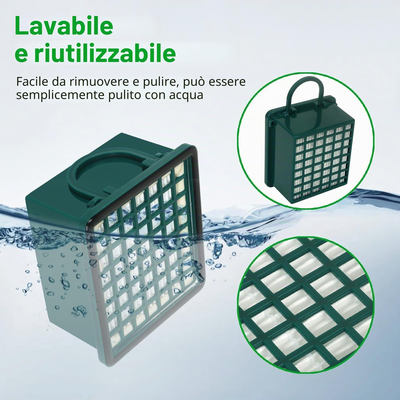 20 Sacchetti per Folletto VK130 VK131 VK131s con 2 Filtre Motore e 1 Filtri Hepa per Aspirapolvere Vorwerk