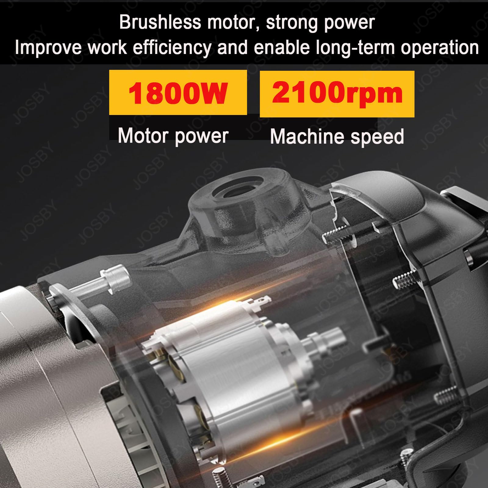 Set di utensili per trapano senza spazzole, macchina per foratura di condizionatori d'aria da 1800 W, con pompa dell'acqua e 2 punte da trapano, regolazione a tre velocità da 1250 a 2100 giri/min